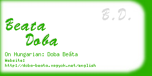beata doba business card